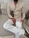 Leinenhemd Classic Beige