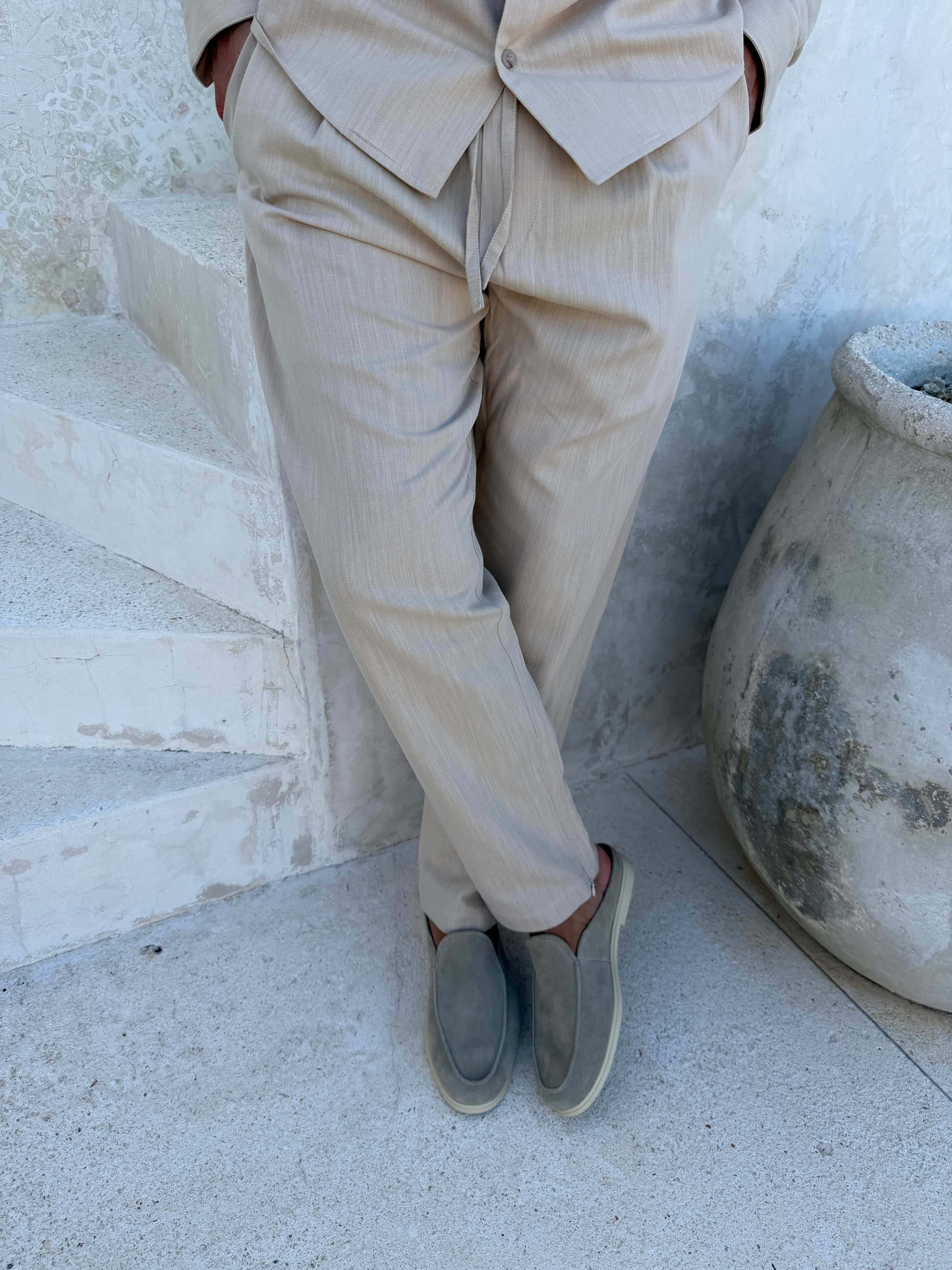 Leinenhose Classic Beige