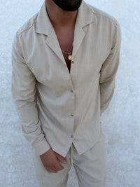 Leinenhemd Classic Beige