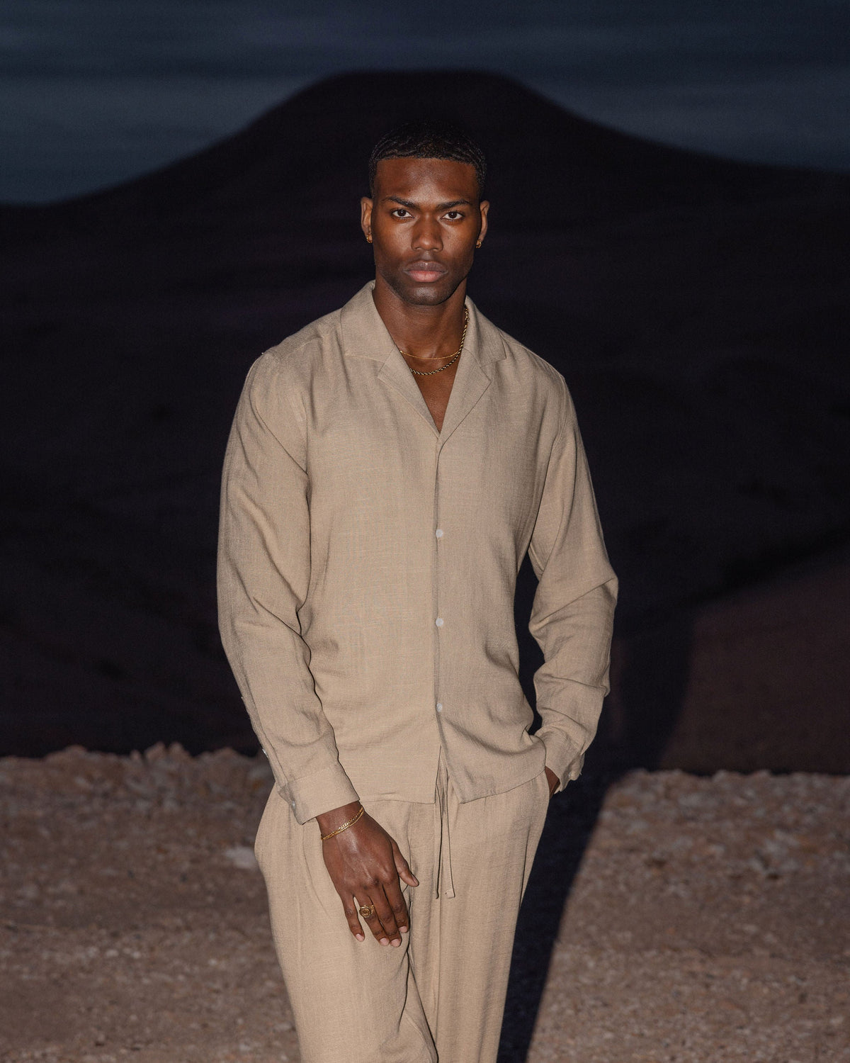 Leinenhemd Classic Taupe